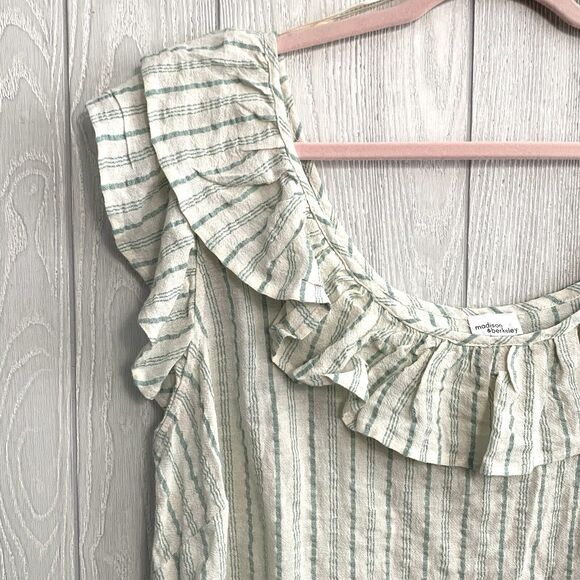 Madison & Berkeley Cream Sleeveless Ruffle Top XL NWOT - Picture 2 of 4